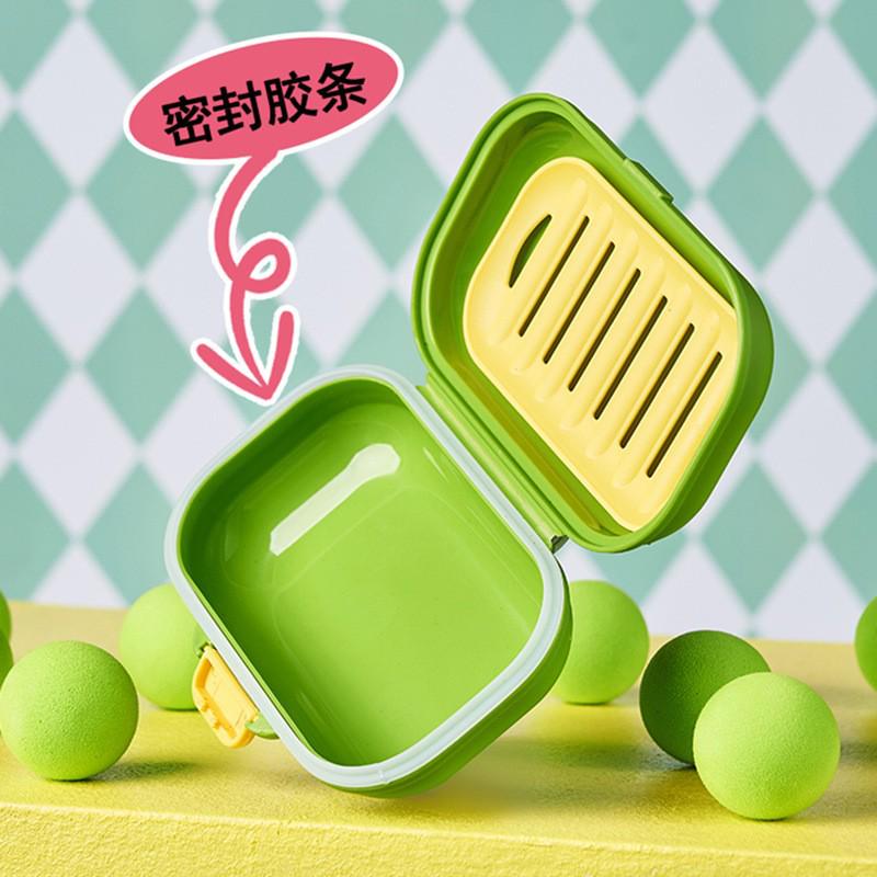 Porta jabón Creativo con Tapa abatible | Jabonera Portátil y Drenable para Estudiantes