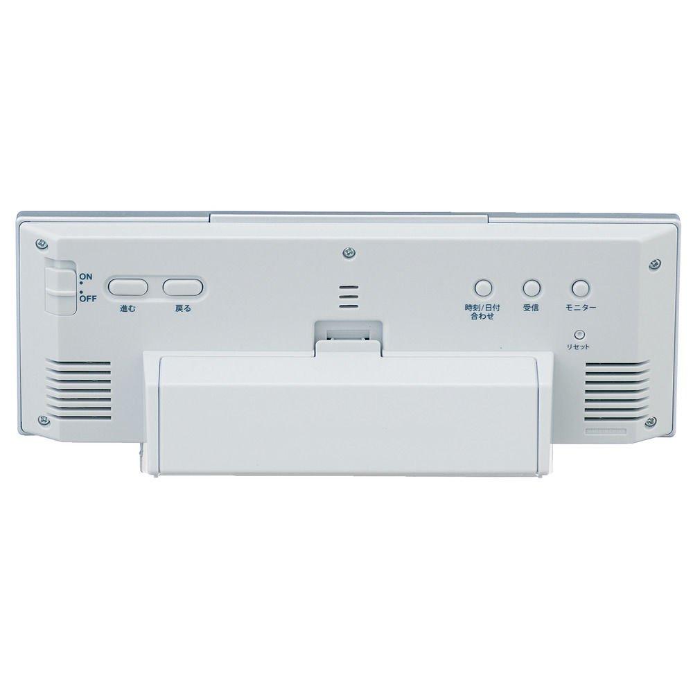 Seiko Clock SQ762W Alarm Humidity Night White Clock, Always-On, Radio-Controlled, Digital, Calendar, Temperature, Display, Visibility,