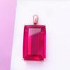Exquisite Russian 585 Purple Gold Redstone Pendant Fashionable Rose Gold Plated Simple Square Necklace Collarbone Chain