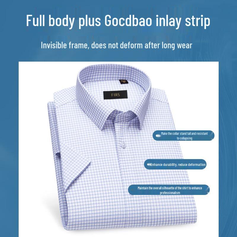 

FIRS Men s Silk-Blend Wrinkle-Free Plaid Short-Sleeve Shirt 43