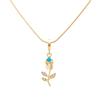 European and American high-end rose tulip necklace temperament women's flower necklace collarbone chain