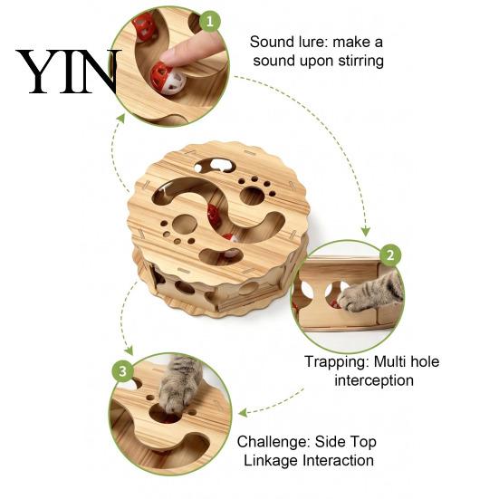 Sturdy Cat Maze Toy Interactive with Rolling Balls, Durable Density Board Scratching Indoor Pet Enrichment Toys Toy, Anxiety Relief Wooden Track