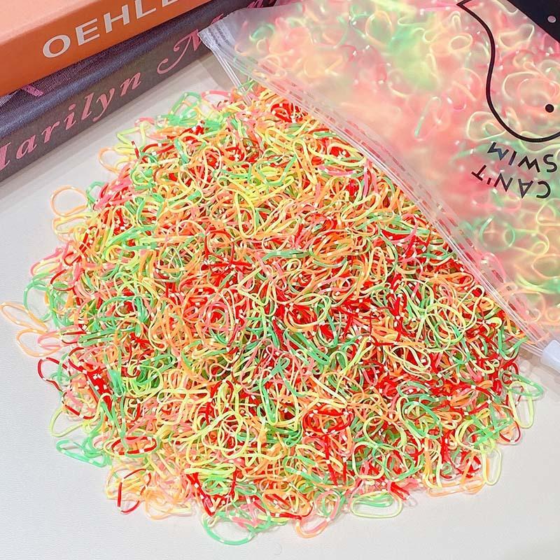 1000pcs Girls Elastic Colourful Disposable Rubber Band Hair Ties Headband Children Ponytail Holder Bands Kids Hair Accessories