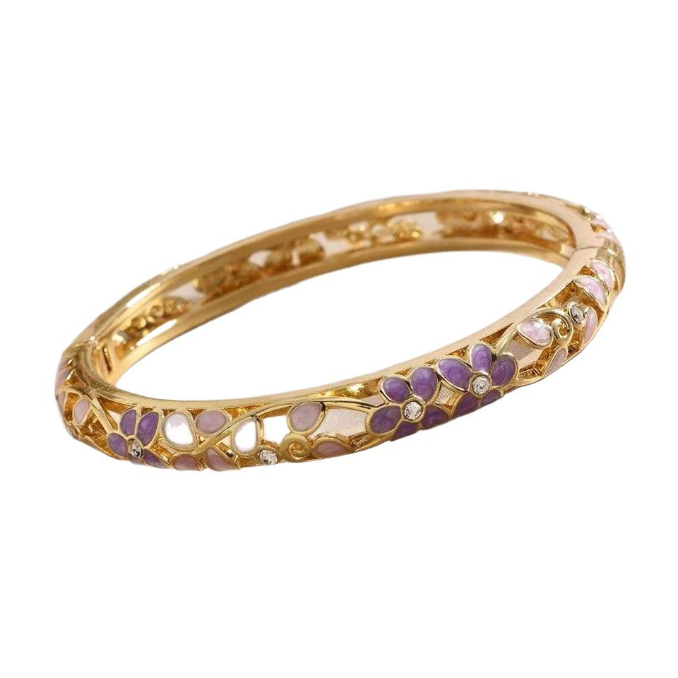 Seven-Color Diamond Enamel Bracelet: Luxury, Versatile, Comfortable, Retro Women's Hand Jewelry