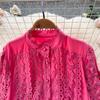 Design Crochet Temperament Long Sleeve Shirt Top Autumn Women's Loose Shirt