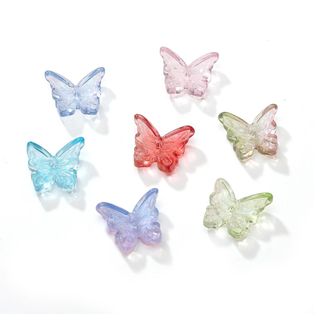 10 ks Skleněné motýlkové korálky s ocáskem Volné distanční korálky pro výrobu šperků DIY Náramek Náhrdelník
