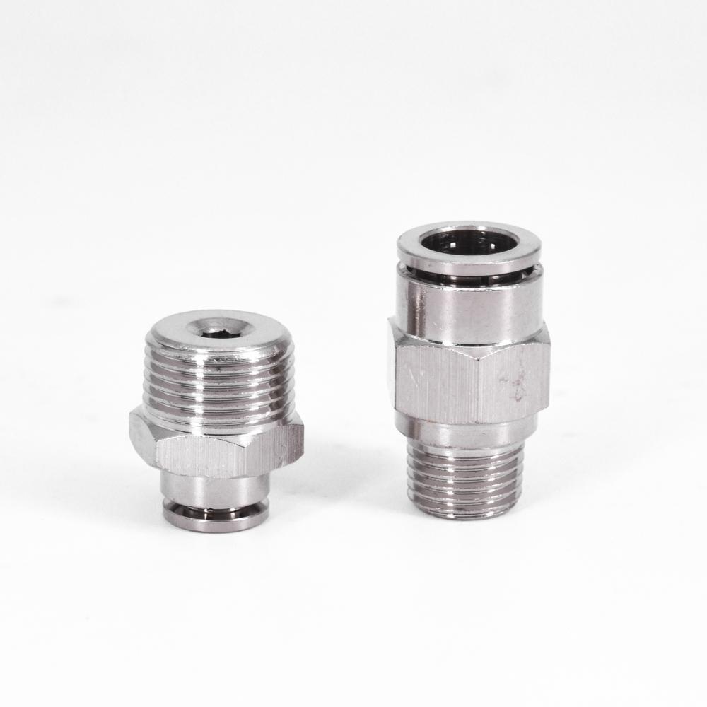 Pneumatik-Steckverbinder M5 1/8" 1/4" 3/8" 1/2" BSPT Außengewinde Vernickeltes Messing Steckverbindung Schnellkupplung Luftanschluss Sanitär