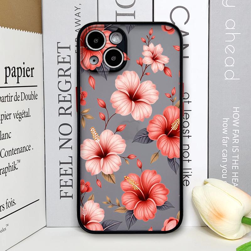 

Beautiful Blue Pink Peach Flower Phone Case for Samsung Galaxy S25 Edge S24 Ultra S23 S22 Plus S21 FE 5G Shockproof Cover Fundas Galaxy S21
