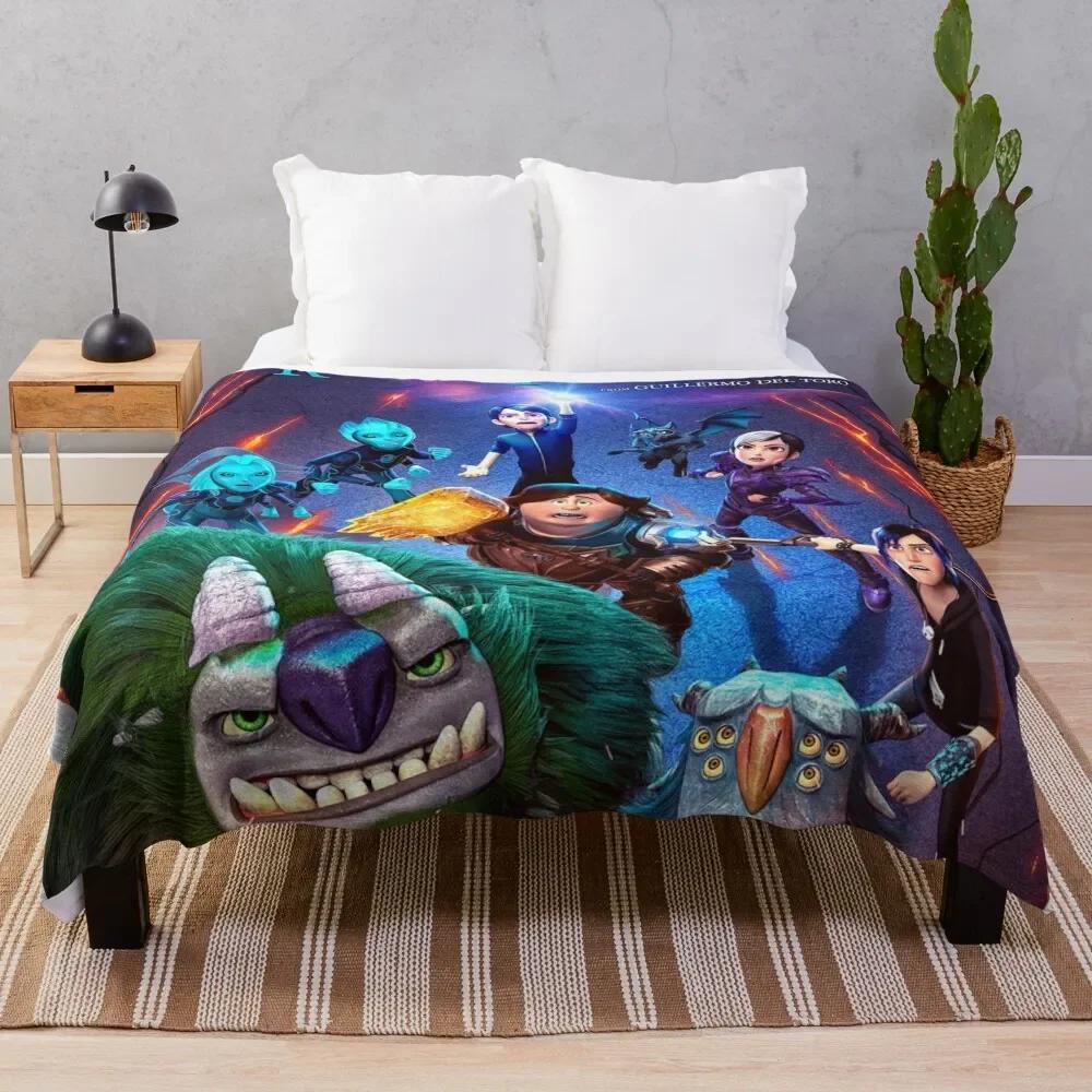 Monika Chen Unisex White Trollhunters Throw Blanket Plaid Decorative Throw Kid's Polar Blankets