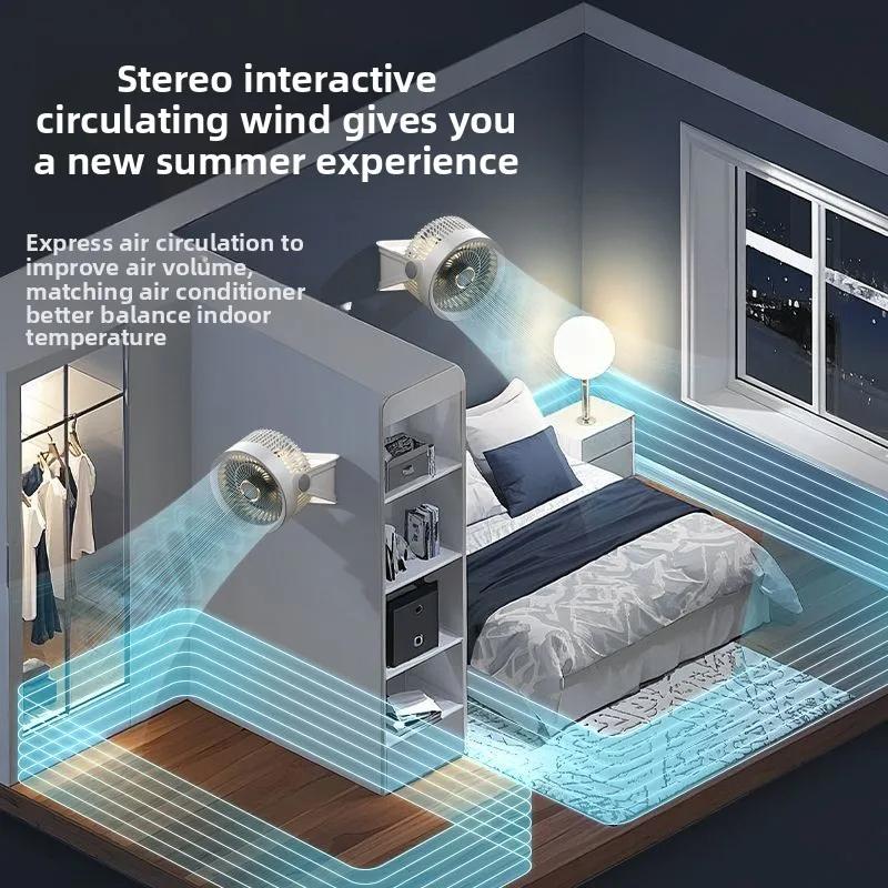 Cordless Electric Fan 4000mah Wireless Portable Air Circulator Fan Desktop Wall Ceiling Air Cooling Cooler Quiet Ventilator