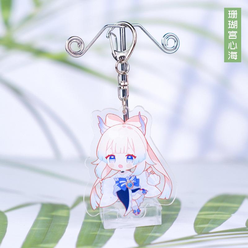 Anime Genshin Impact Acrylic Keychains Barbara Hu Tao Yae Miko Zhongli Yoimiya Qiqi Raiden Shogun Klee Nahida Pendant Figure Toy