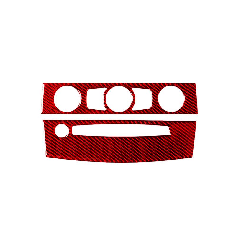 For BMW 5 Series E60 2004-2007 Accessories Carbon Fiber Car Air Conditioner CD Control Panel Trim Cover Frame Stickers