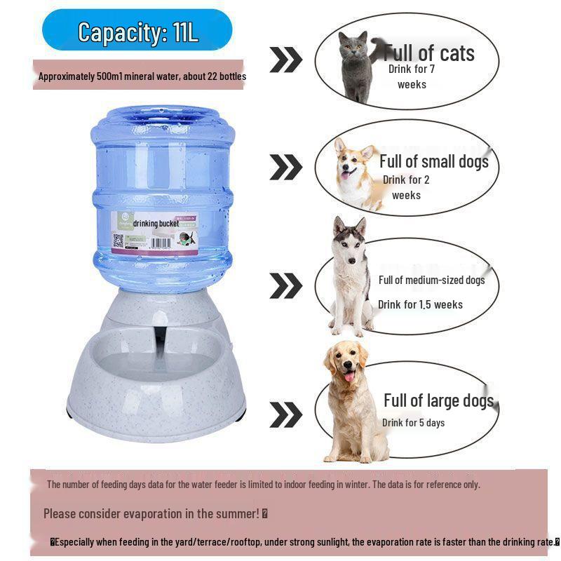 Large Capacity Automatic Pet Feeder and Water Dispenser for Dogs and Cats