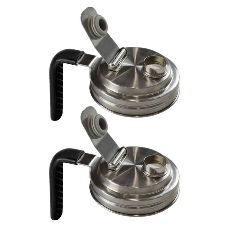 Corrosions Resistant Jar Lid With Leak Proof Spout Stainless Steel Pouring Cover Attachments Kitchen Supplies