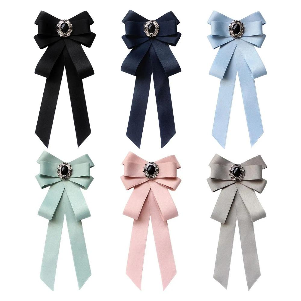 

Adjustable Elastic Band Ribbon Diamond Bowtie Women Men Formal Wear Accessory сірий