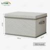 Striped Clothes Storage Box with Lid