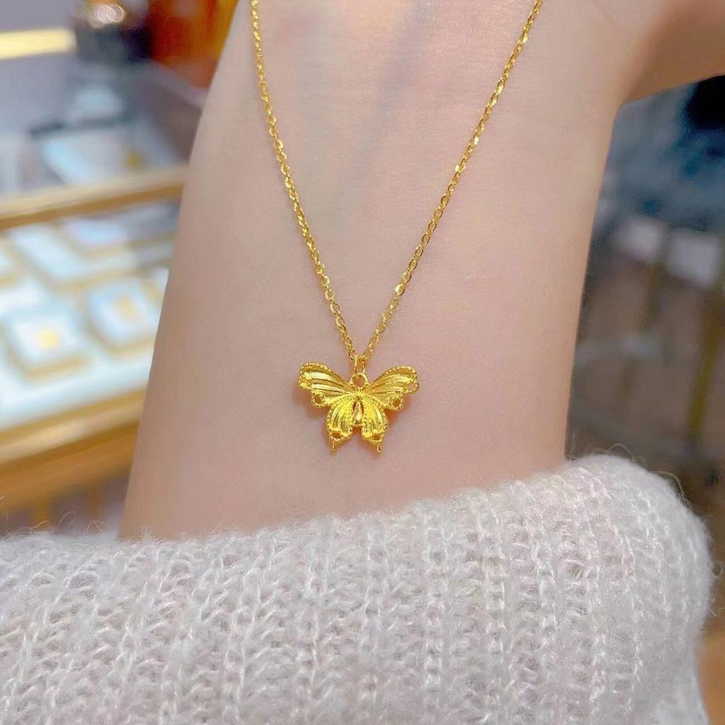 Hollow Butterfly Necklace Fairy Fluttering Girl Pendant Light Luxury New Chinese Collarbone Chain