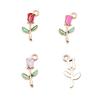 Enamel Charms Multi Color Flower Pendants For Floral Themed Jewelry