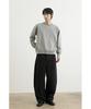 WHOLOVESART Washable Semi-Crop Knit Pullover Melange Gray