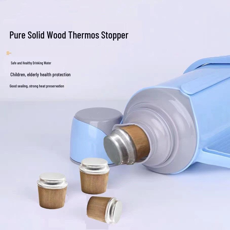 Universal Wooden Thermos Stopper Set for Water and Tea Bottles