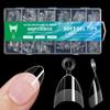 600 Pcs/Set Soft Gels Tips Press On Nail Short Half Cover Tips Clear Nail Tips False Nails Tips for Nail Salons