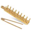 Eco Friendly Wood Taco Holder Bamboo Appetizer Server Kit Vintage Taco Tray Organizer  Kitchen