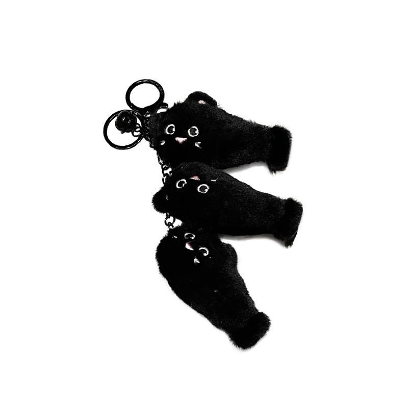 Unique Plush Keychain Design Of Cat And Fish For Fun Keyring Accessories