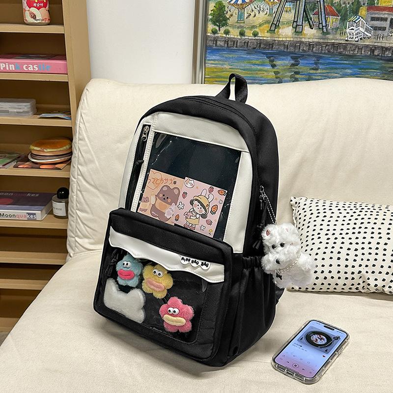 Schoolbag Schoolbag Junior High School Girls High Value Niche Two-dimensional Transparent Pain Bag Backpack Japanese Primary School Students Cartoon