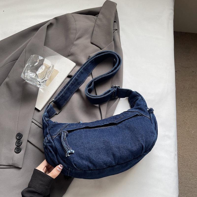 Large-capacity Denim Bag, Casual Crossbody Bag, College Student Commuting Tote Bag