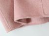 Mid-Length Wool-Cashmere Coat with Doll Collar & Petal Buttons, Double-Faced, Chic Autumn/Winter Style, Youthful Look.