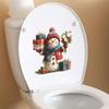Cartoon Christmas Snowman Flowers and Gifts Bathroom Toilet Stickers Decorative Stickers