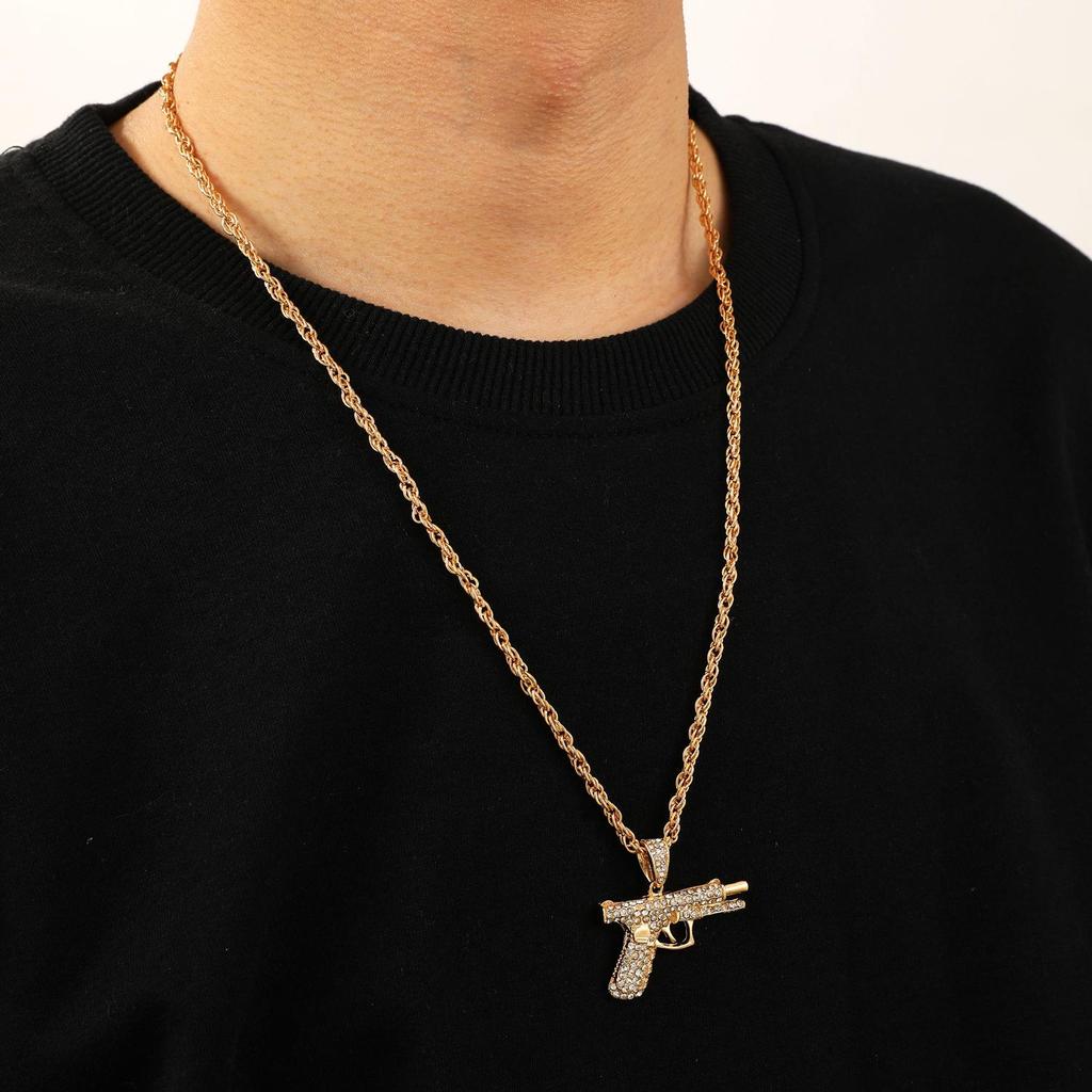 Hip Hop Pistole Halskette Kreative Mode Herren Schmuck Pistole Anhänger Halskette