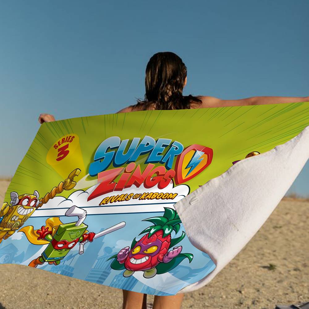 Cute Cartoon Super Zings Microfiber Blanket Quick Drying Beach Towels Oversized Printing Super Absorbent Pool Towel Blanket