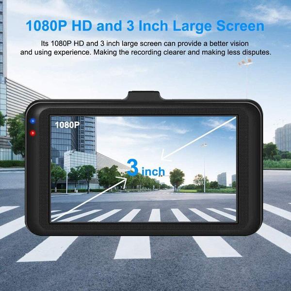 3 Inch Dash Cam Car DVR Video Recorder HD 1080P Cycle Recording Night Vision Wide Angle Driving Recorder Dashcam Video Registrar