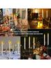 24 Pcs Flameless Taper Candles in Candleholders With Remote Timer , LED Candlesticks Flickering, Battery Operated Candles,