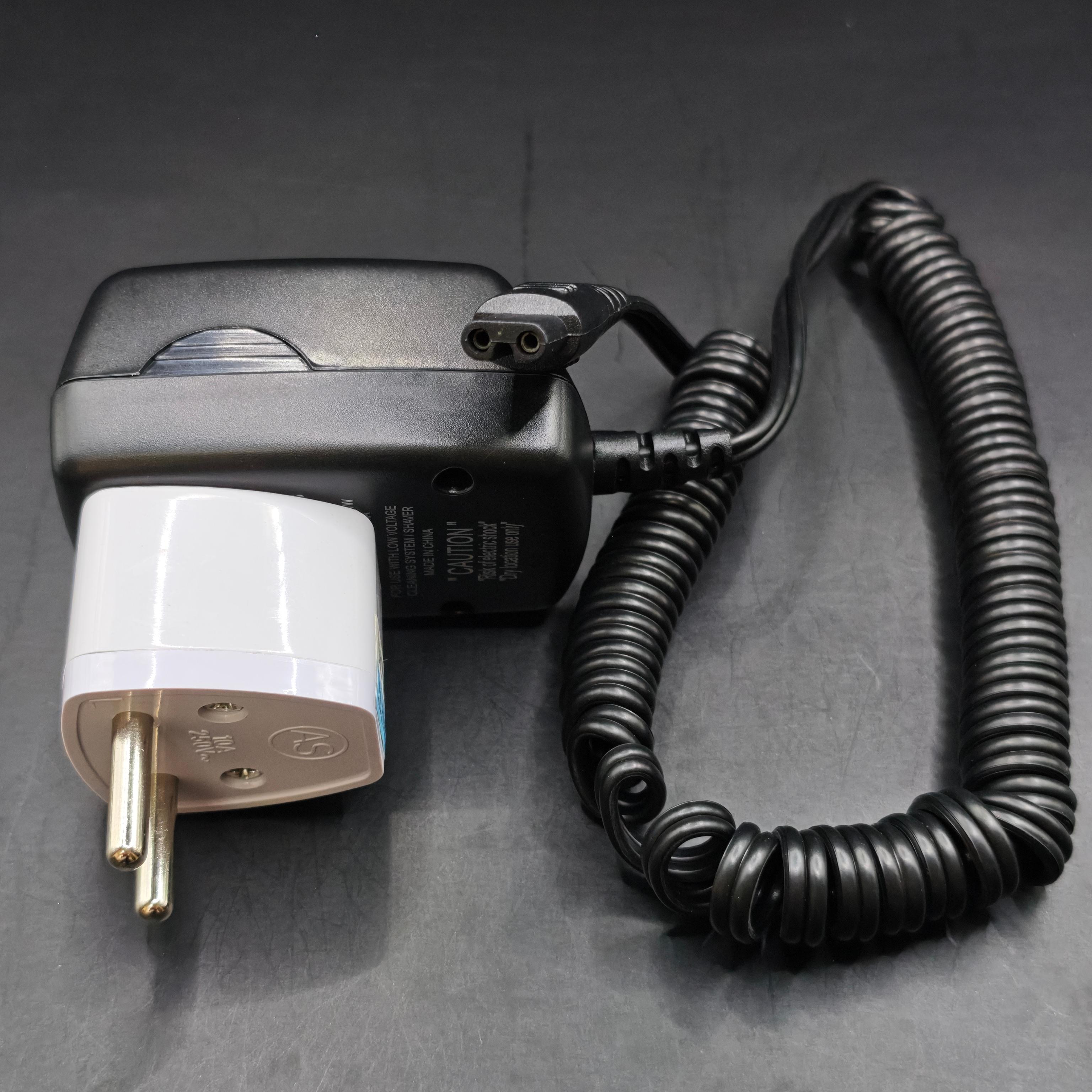 

Shaver Charger Adapter Replace For Remington R-710 R-720 R-730 R-730i R-5130 R-5150 R-6130 R-6150 R-7130 R-8150 R-9130 SR-9130 MS-900 HGX-1 F-555 European Standard чорний