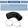 X AUTOHAUX Inner Diameter 57mm-63mm Length 102mm Elbow 90 Degree Black Silicone Hose