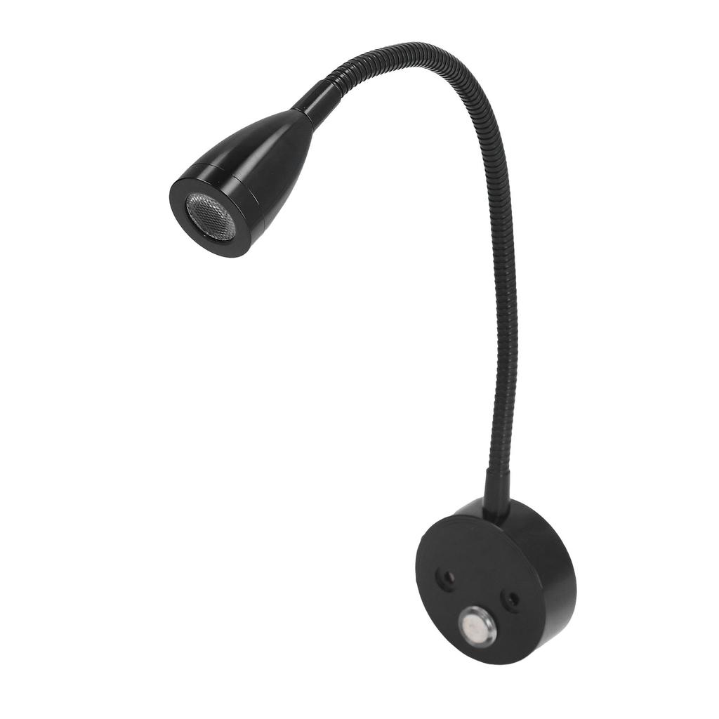 RV Interior Reading Lights Bedside Reading Lamp 10‑30v Dimmable Adjustable Caravan Light for Car RV Boat Motorhome Black