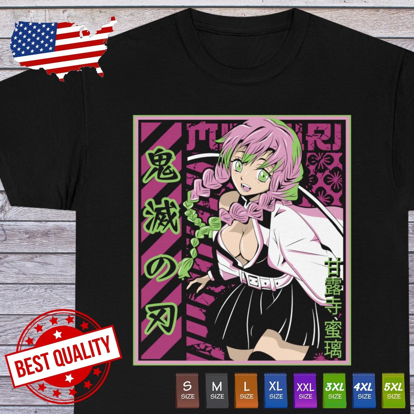 Kawaii Mitsuri Shirt Demon Slayer Waifu Anime Clothing Japanese Tee Manga Otaku XL