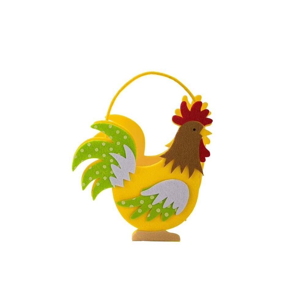 Cartoon Cock Felt Chicken Basket Cut Easter Storage Case Rooster Candy Box Wedding Ornaments