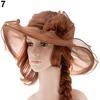 Women's Fashion Large Wide Brim Sun Screen Hat Summer Flat Flower Beach Cap