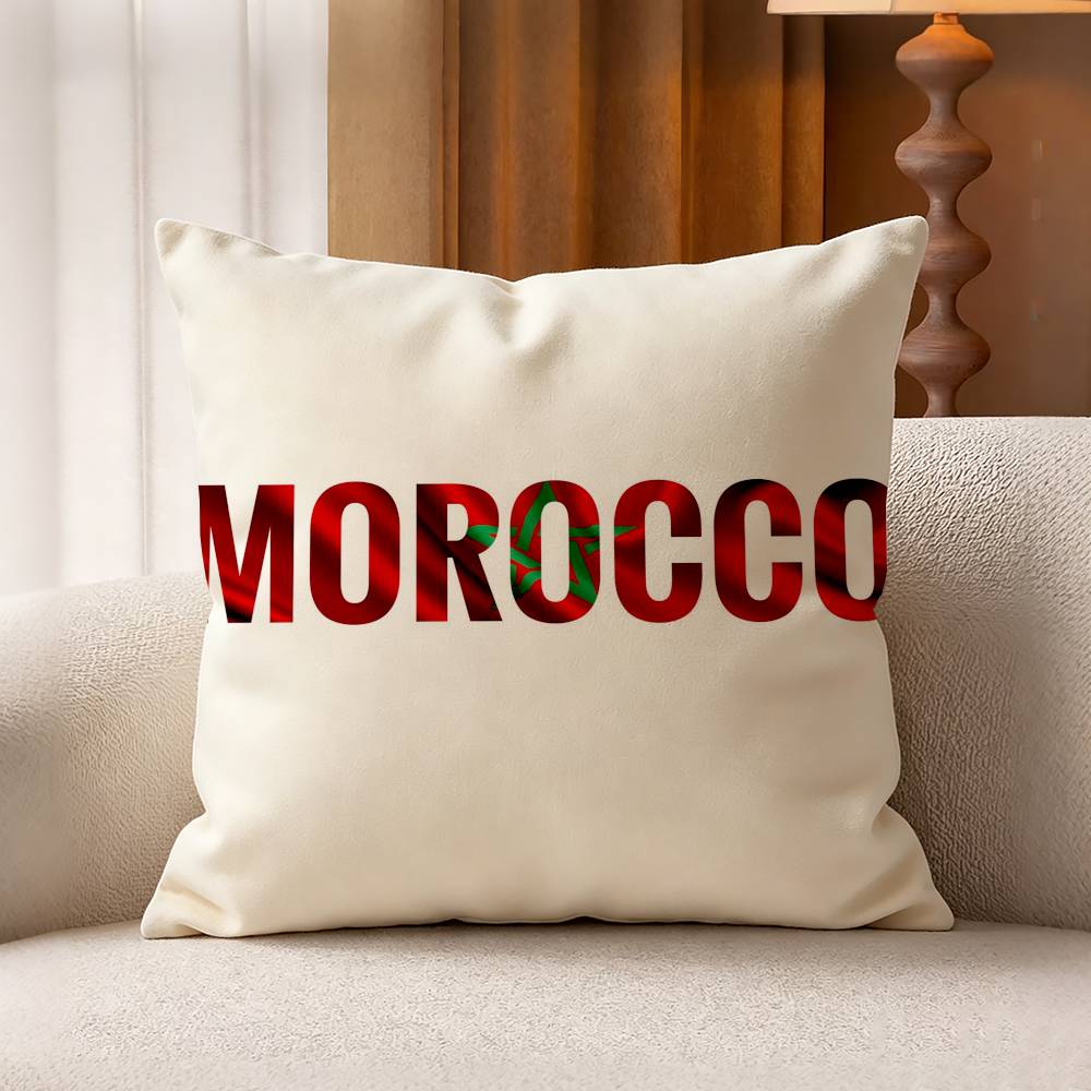 Morocco FFlag Cotton Linen Square Pillow Covers Home Decor Gifts