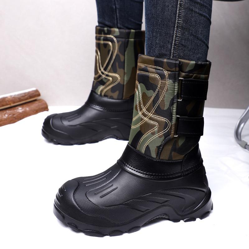 Snow Boots, Large Size Thermal Boots, Waterproof and Non-slip Cotton Shoes, One Long Boot, Velvet Comfortable Cotton Boots.