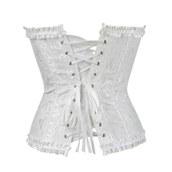 Ivory Cream Frill Corset Erotic Lingerie Fetish Corsets