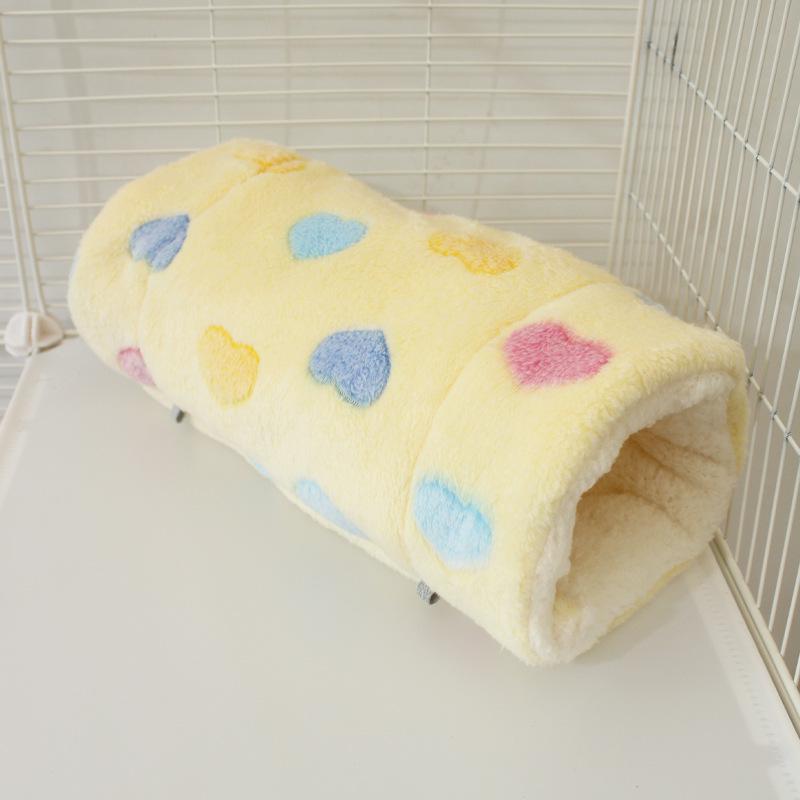 Small Pet Fleece Tunnel & Hammock: Hamster, Rat, Sugar Glider, Guinea Pig Hideout & Bed