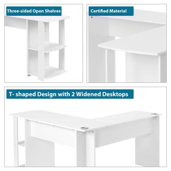 Bookcase with Casters, Mobile Sideboard with Pull-Out Side Drawer, Large Casters, Edge Protection, Reversible Left/Right Configuration - Storage