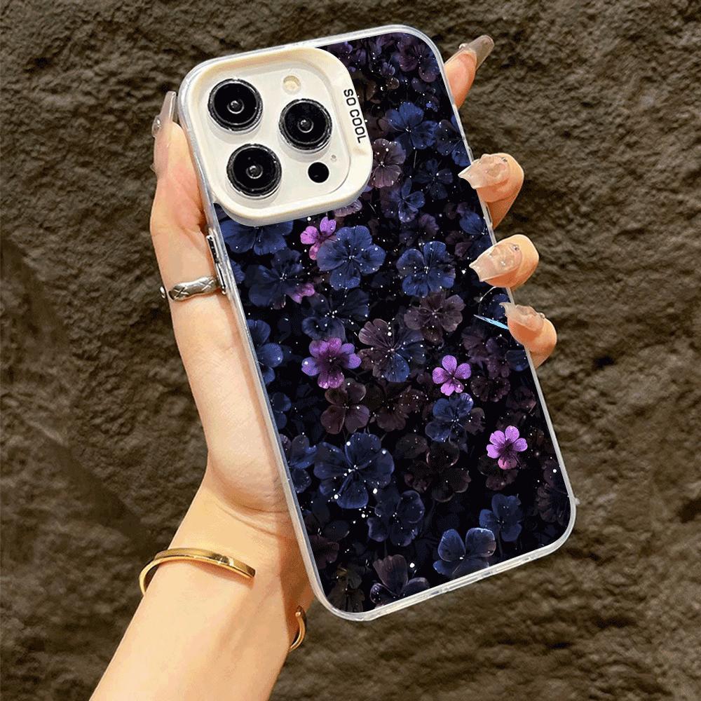 Purple Rhythm Flower Cluster Unique Phone Case for iPhone 17 16 15 14 13 12 11 Series Pro Max Plus