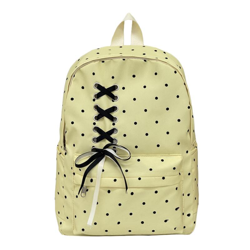 Schoolbag Girl's heart Atmosphere School bag Junior high school student High school student polka dot printing New backpack Travel light backpack