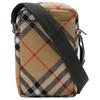 Burberry Vintage Check Canvas Crossbody Bag With Equestrian Knight Embroidery For Daily Use