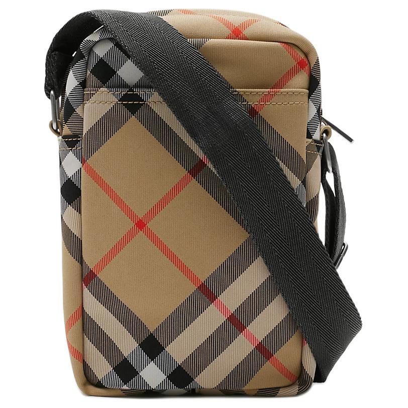 Burberry Vintage Check Canvas Crossbody Bag With Equestrian Knight Embroidery For Daily Use